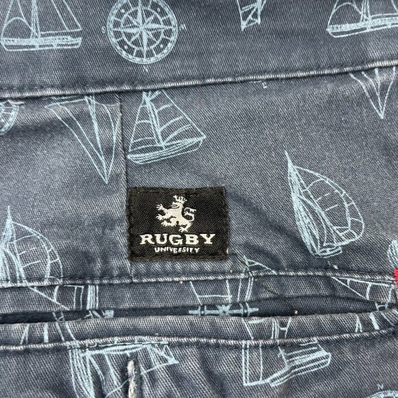 Rugby University Nautical Boat Themed Flat Front Stretch Shorts Men's Size 36 - Picture 10 of 10
